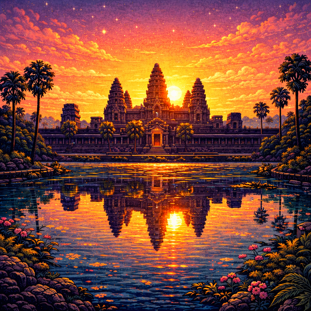 Cambodia pixel art