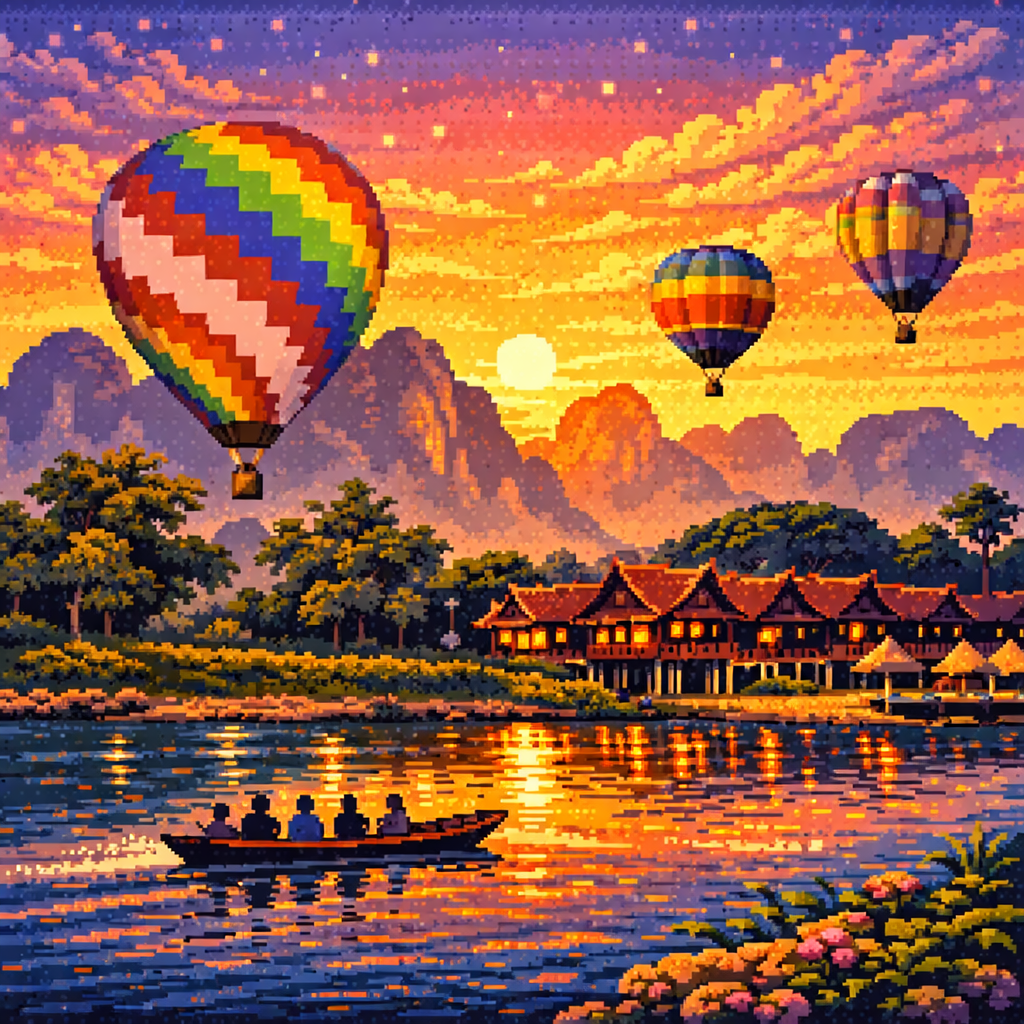 Laos pixel art